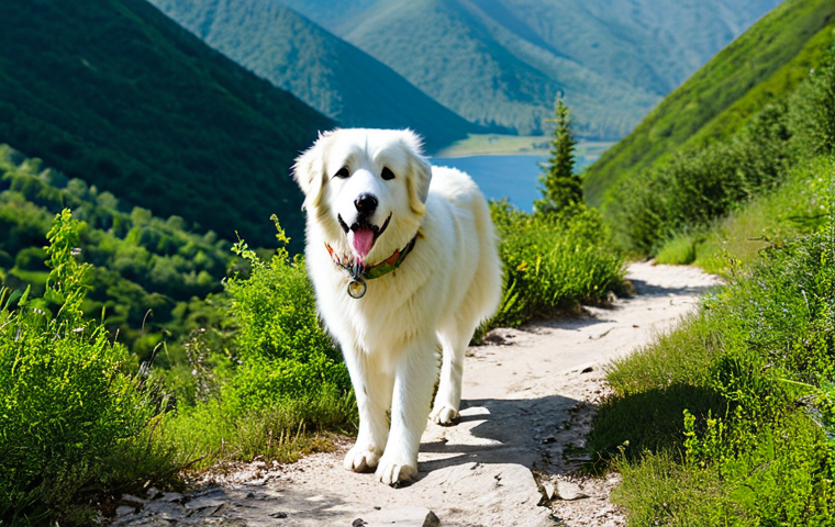 그레이트 피레니즈의 성격 - Gentle Guardian**

"A majestic Great Pyrenees dog, fully clothed with a professional-looking harness...