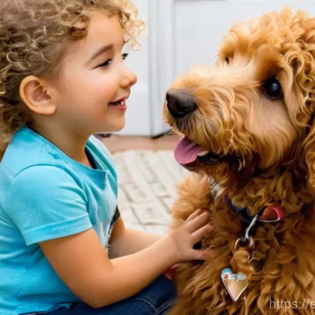 푸들 하이브리드 종류 - **Prompt 1: Playful Goldendoodle Learning Tricks with a Child**
    A bright, cheerful scene in a su...