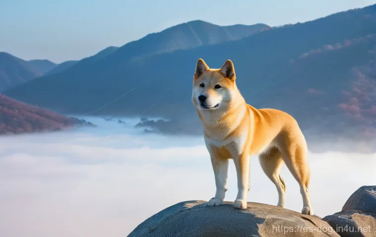 진돗개와 시바견의 차이 - **Prompt Title:** The Vigilant Jindo Guardian in Ancient Korea
    **Image Prompt:** A majestic Kore...