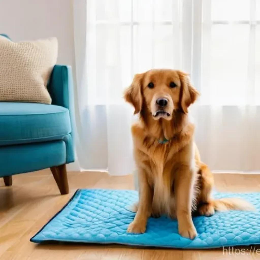 강아지 기저귀 사용법 - **Prompt 1: "The Perfect Fit"**
    A bright, well-lit indoor scene capturing a happy, medium-sized ...