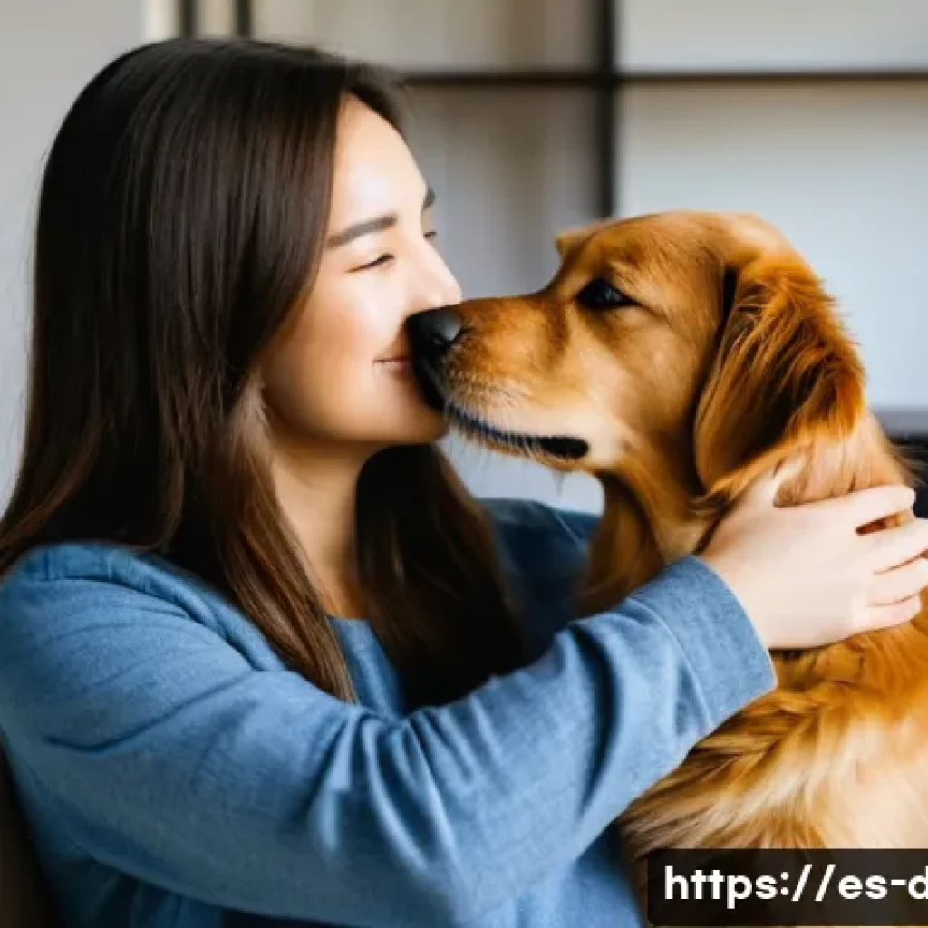 강아지 알러지 예방 - **Prompt 1: Affectionate Petting with Subtle Allergy Symptoms**
    "A candid, realistic photograph ...