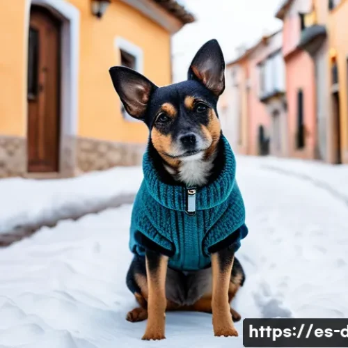 강아지 옷 추천 - A small short-haired dog wearing a cozy merino wool sweater and a waterproof winter jacket with a so...