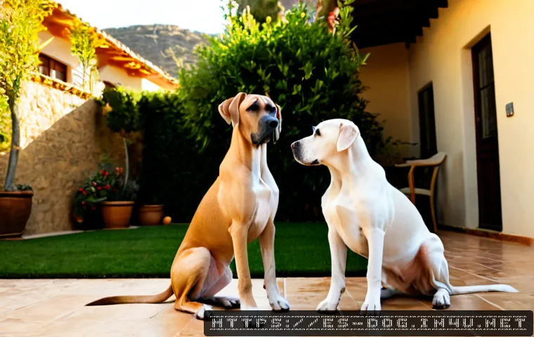 그레이트 데인 성장 속도 - Photorealistic Great Dane growth comparison, the same healthy fawn Great Dane shown as a small puppy...